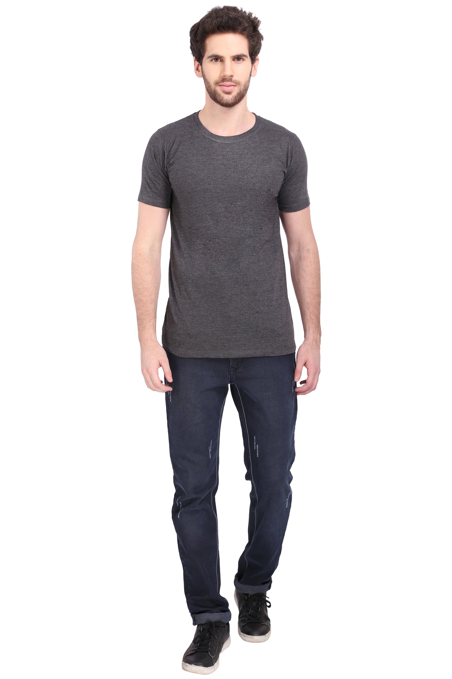 Round Neck Charcoal Grey - T Shirt