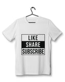 Like Share Subscribe - White T-Shirt