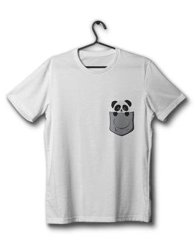 Grey Pocket Panda Edition - White Tee