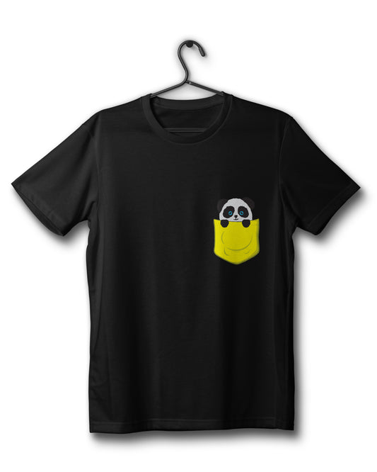 Yellow Pocket Panda Edition - Black Tee