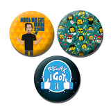 BB Badges - Pack of 3 Hadd, Doodle, Relax (Free Shipping)